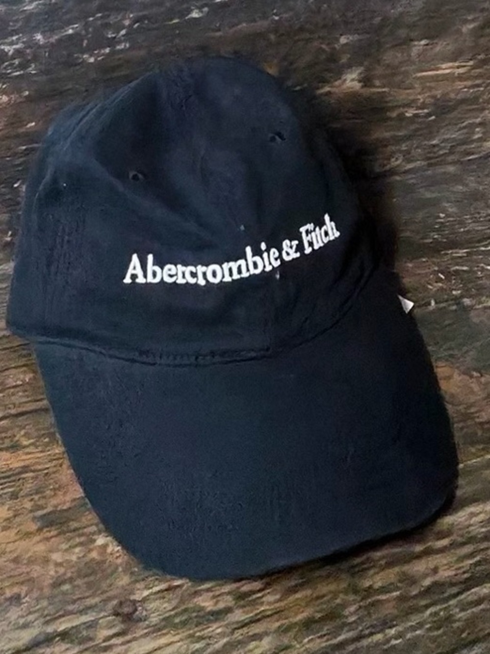 Abercrombie & Fitch Navy Cap with White Script Logo